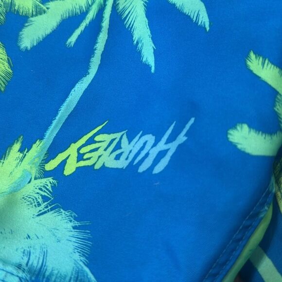 NWT HURLEY Palms‎ Boys Boardshorts Swim Electric Blue Size 6 Palm Trees - Picture 7 of 12